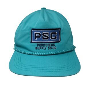 PSC Producers Supply Co-op Slideback Hat Greenish-Blue OSFM Adjustable Sport Cap